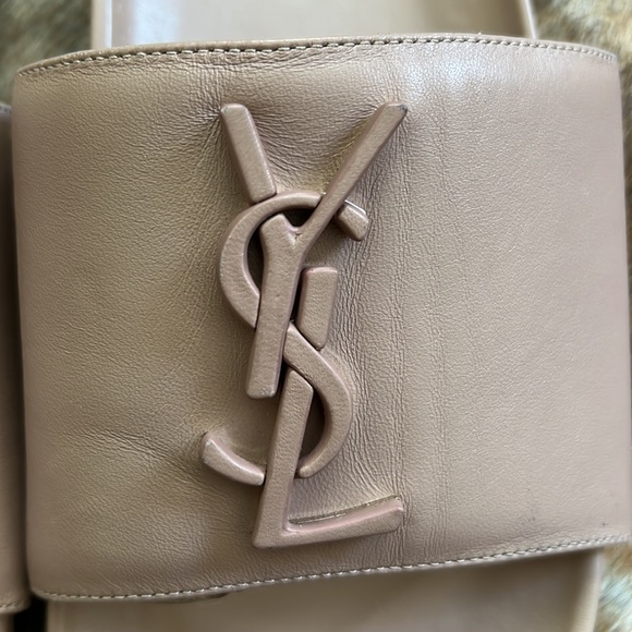 SOLD Saint Laurent Joan Leather Slides - Picture 3 of 9